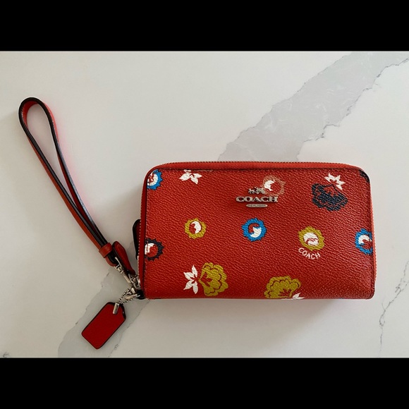Coach Wild Prairie Double Zip Phone Wallet - Picture 1 of 4